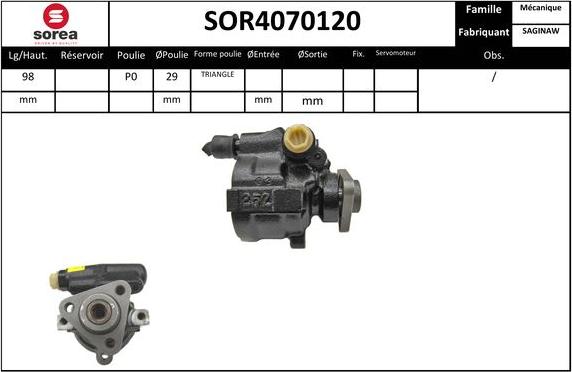 EAI SOR4070120 - Гідравлічний насос, рульове управління, ГУР autocars.com.ua