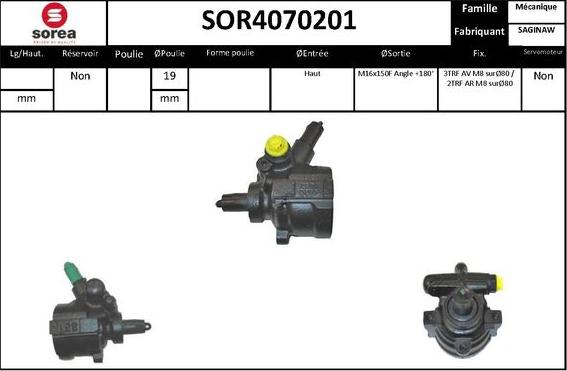 EAI SOR4070201 - Гидравлический насос, рулевое управление, ГУР avtokuzovplus.com.ua