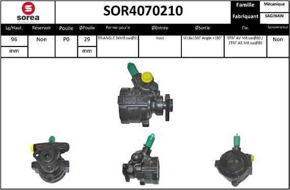 EAI SOR4070210 - Гідравлічний насос, рульове управління, ГУР autocars.com.ua