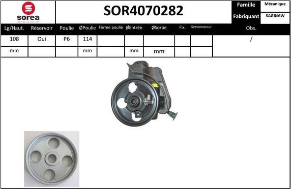 EAI SOR4070282 - Гідравлічний насос, рульове управління, ГУР autocars.com.ua