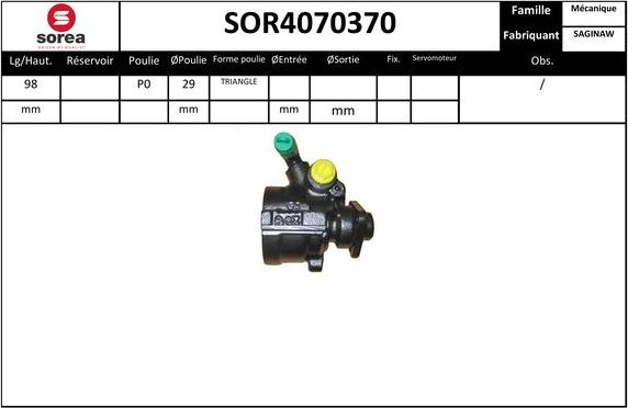 EAI SOR4070370 - Гидравлический насос, рулевое управление, ГУР autodnr.net