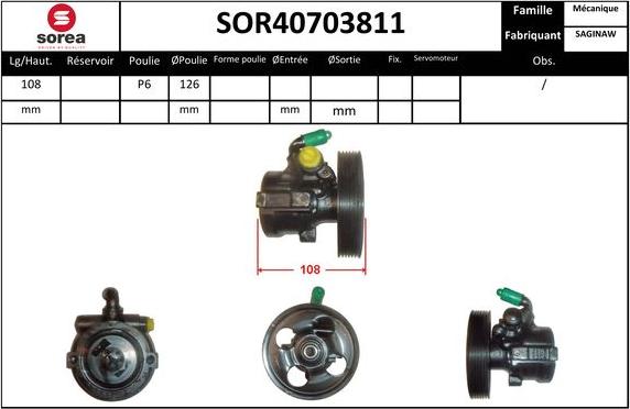 EAI SOR40703811 - Гідравлічний насос, рульове управління, ГУР autocars.com.ua