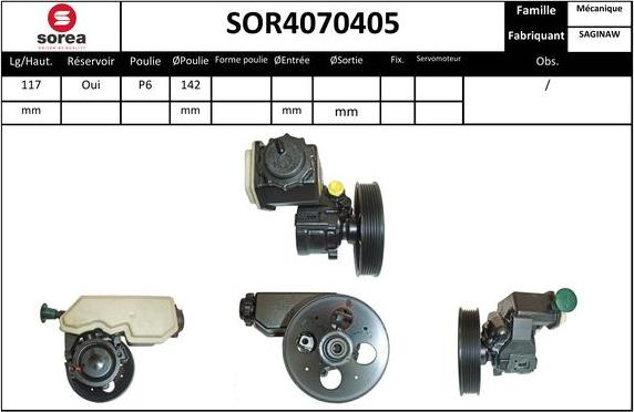 EAI SOR4070405 - Гидравлический насос, рулевое управление, ГУР autodnr.net