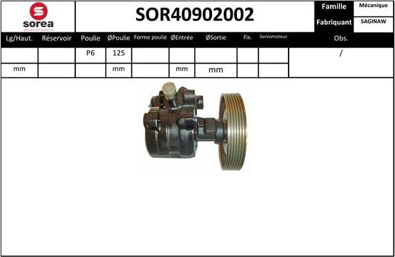 EAI SOR40902002 - Гидравлический насос, рулевое управление, ГУР autodnr.net