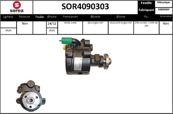 EAI SOR4090303 - Гидравлический насос, рулевое управление, ГУР autodnr.net