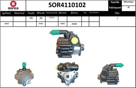 EAI SOR4110102 - Гідравлічний насос, рульове управління, ГУР autocars.com.ua