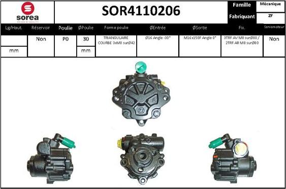 EAI SOR4110206 - Гидравлический насос, рулевое управление, ГУР avtokuzovplus.com.ua