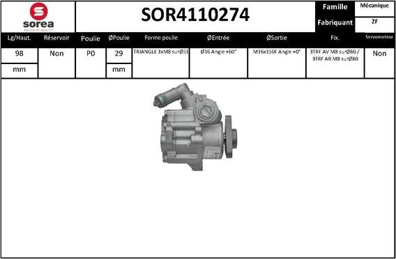 EAI SOR4110274 - Гидравлический насос, рулевое управление, ГУР autodnr.net