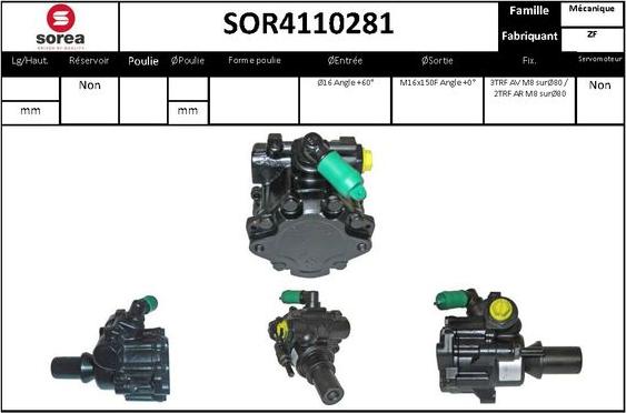 EAI SOR4110281 - Гідравлічний насос, рульове управління, ГУР autocars.com.ua