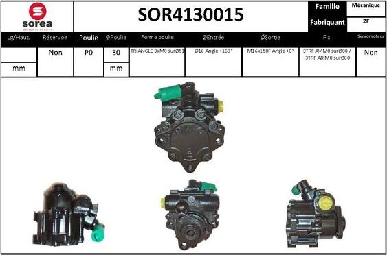 EAI SOR4130015 - Гидравлический насос, рулевое управление, ГУР avtokuzovplus.com.ua