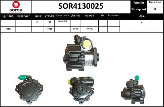 EAI SOR4130025 - Гідравлічний насос, рульове управління, ГУР autocars.com.ua