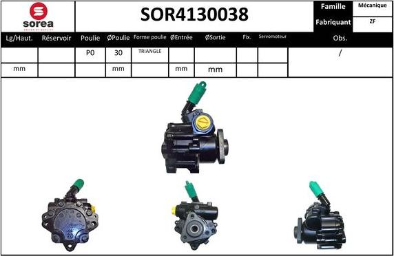 EAI SOR4130038 - Гідравлічний насос, рульове управління, ГУР autocars.com.ua