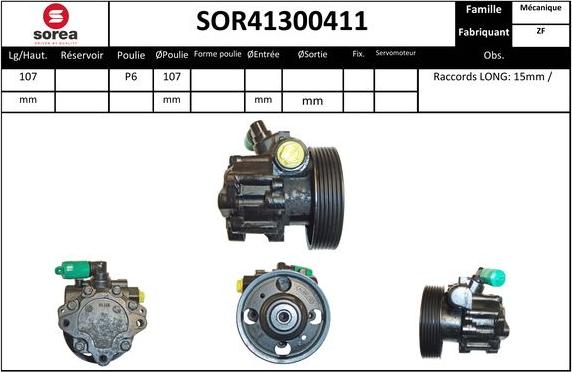 EAI SOR41300411 - Гідравлічний насос, рульове управління, ГУР autocars.com.ua