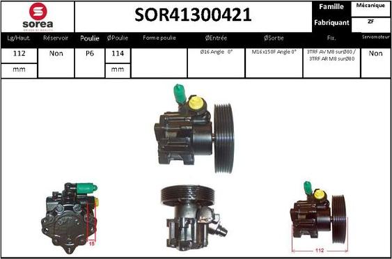 EAI SOR41300421 - Гидравлический насос, рулевое управление, ГУР avtokuzovplus.com.ua