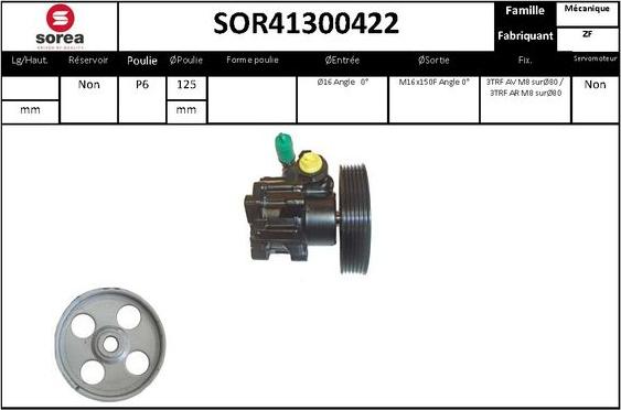 EAI SOR41300422 - Гідравлічний насос, рульове управління, ГУР autocars.com.ua