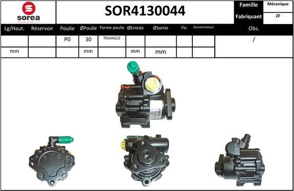 EAI SOR4130044 - Гидравлический насос, рулевое управление, ГУР avtokuzovplus.com.ua