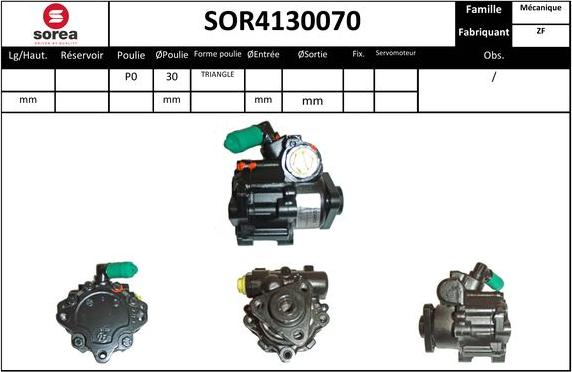 EAI SOR4130070 - Гидравлический насос, рулевое управление, ГУР avtokuzovplus.com.ua