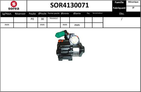 EAI SOR4130071 - Гидравлический насос, рулевое управление, ГУР avtokuzovplus.com.ua