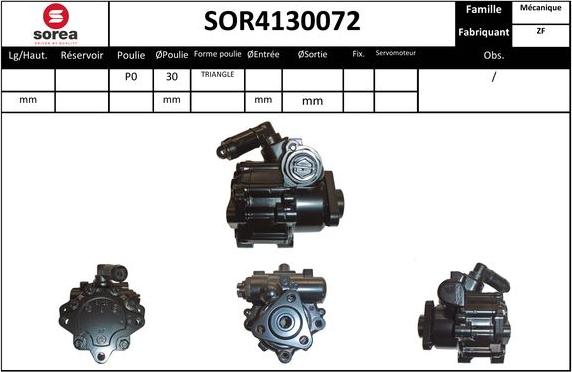 EAI SOR4130072 - Гидравлический насос, рулевое управление, ГУР avtokuzovplus.com.ua