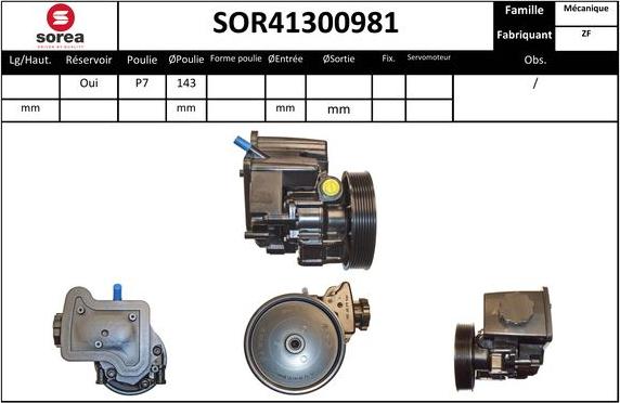 EAI SOR41300981 - Гідравлічний насос, рульове управління, ГУР autocars.com.ua