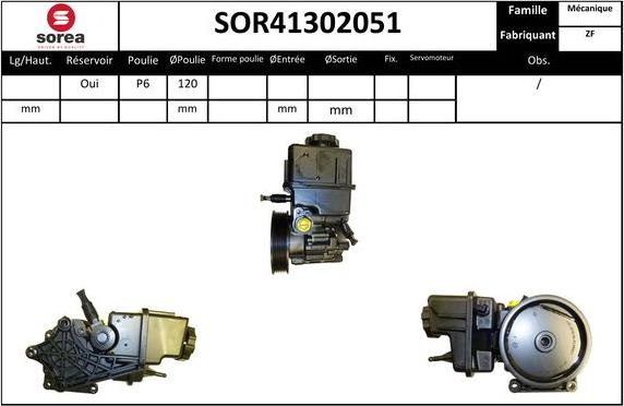 EAI SOR41302051 - Гідравлічний насос, рульове управління, ГУР autocars.com.ua