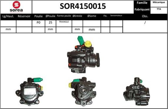 EAI SOR4150015 - Гидравлический насос, рулевое управление, ГУР avtokuzovplus.com.ua