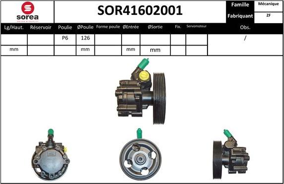 EAI SOR41602001 - Гідравлічний насос, рульове управління, ГУР autocars.com.ua