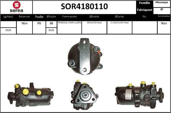 EAI SOR4180110 - Гідравлічний насос, рульове управління, ГУР autocars.com.ua