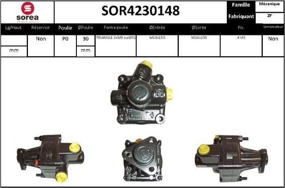 EAI SOR4230148 - Гидравлический насос, рулевое управление, ГУР avtokuzovplus.com.ua