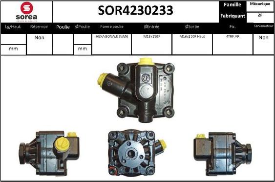 EAI SOR4230233 - Гидравлический насос, рулевое управление, ГУР avtokuzovplus.com.ua