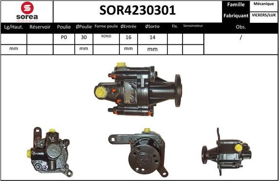 EAI SOR4230301 - Гидравлический насос, рулевое управление, ГУР avtokuzovplus.com.ua