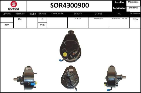 EAI SOR4300900 - Гідравлічний насос, рульове управління, ГУР autocars.com.ua