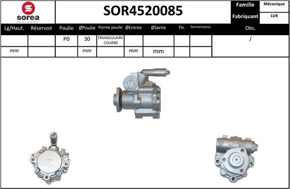 EAI SOR4520085 - Гидравлический насос, рулевое управление, ГУР autodnr.net