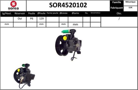 EAI SOR4520102 - Гидравлический насос, рулевое управление, ГУР autodnr.net