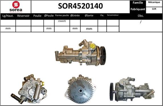 EAI SOR4520140 - Гідравлічний насос, рульове управління, ГУР autocars.com.ua