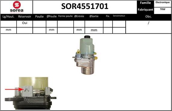 EAI SOR4551701 - Гидравлический насос, рулевое управление, ГУР avtokuzovplus.com.ua