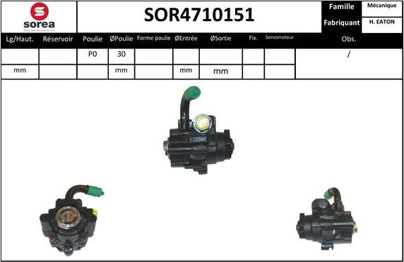 EAI SOR4710151 - Гідравлічний насос, рульове управління, ГУР autocars.com.ua