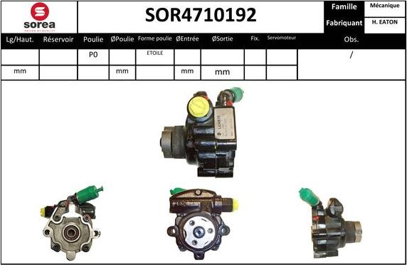 EAI SOR4710192 - Гидравлический насос, рулевое управление, ГУР avtokuzovplus.com.ua