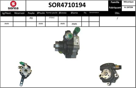 EAI SOR4710194 - Гідравлічний насос, рульове управління, ГУР autocars.com.ua