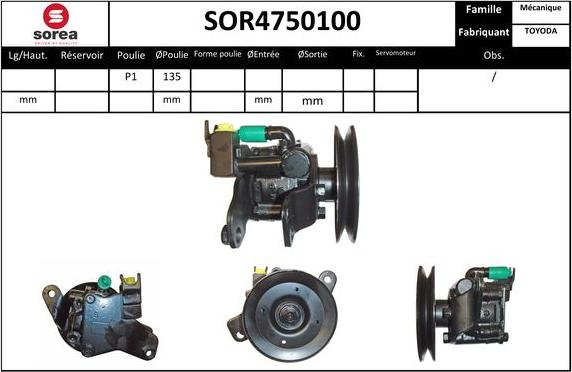 EAI SOR4750100 - Гидравлический насос, рулевое управление, ГУР avtokuzovplus.com.ua