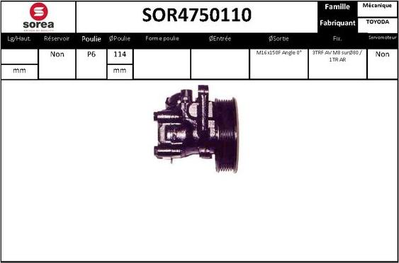 EAI SOR4750110 - Гідравлічний насос, рульове управління, ГУР autocars.com.ua