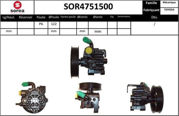 EAI SOR4751500 - Гідравлічний насос, рульове управління, ГУР autocars.com.ua