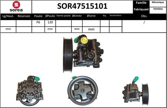 EAI SOR47515101 - Гідравлічний насос, рульове управління, ГУР autocars.com.ua