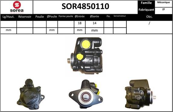 EAI SOR4850110 - Гідравлічний насос, рульове управління, ГУР autocars.com.ua