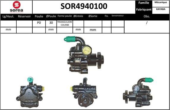 EAI SOR4940100 - Гідравлічний насос, рульове управління, ГУР autocars.com.ua