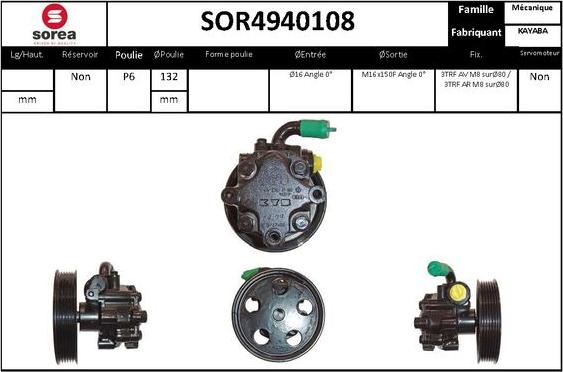 EAI SOR4940108 - Гидравлический насос, рулевое управление, ГУР avtokuzovplus.com.ua