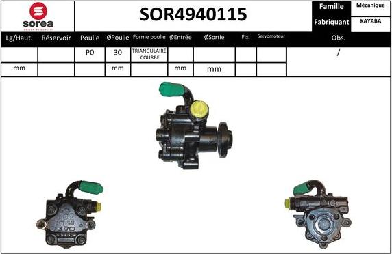 EAI SOR4940115 - Гідравлічний насос, рульове управління, ГУР autocars.com.ua