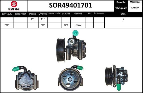 EAI SOR49401701 - Гідравлічний насос, рульове управління, ГУР autocars.com.ua