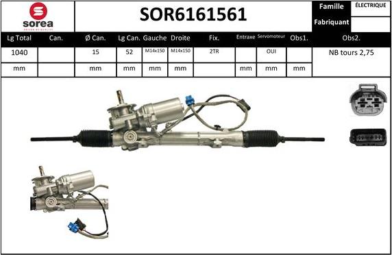 EAI SOR6161561 - Рулевой механизм, рейка avtokuzovplus.com.ua