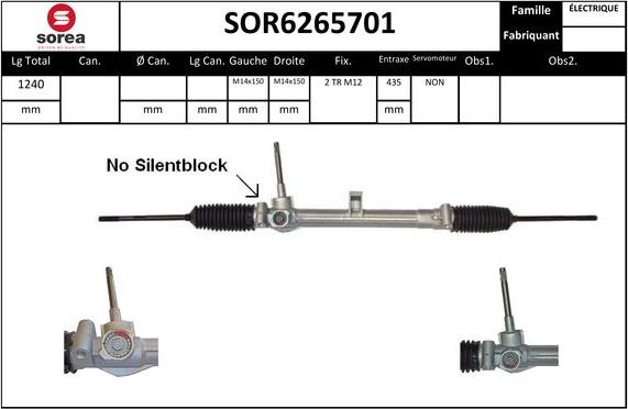 EAI SOR6265701 - Рульовий механізм, рейка autocars.com.ua